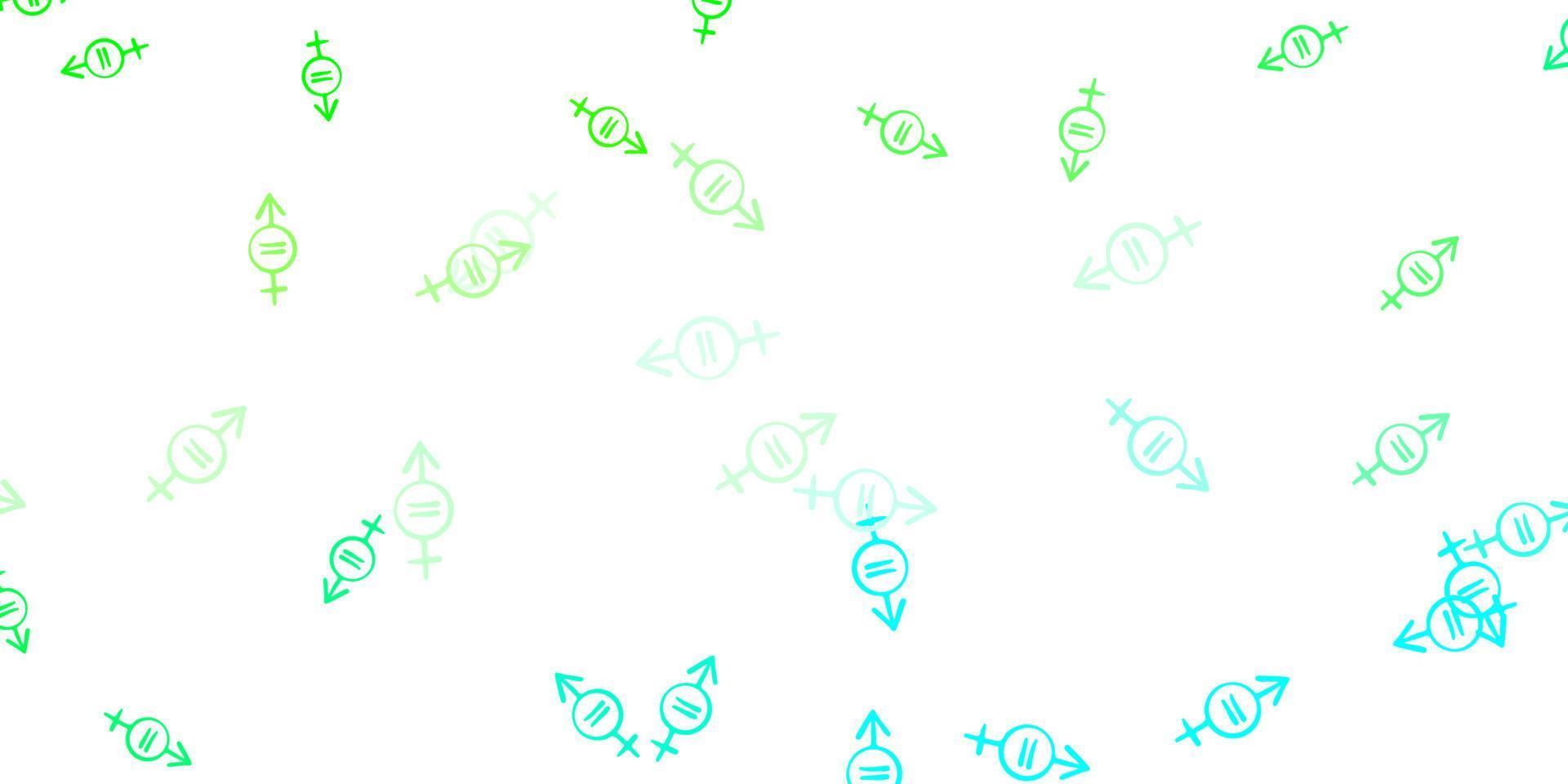 Light Green vector template with businesswoman signs.