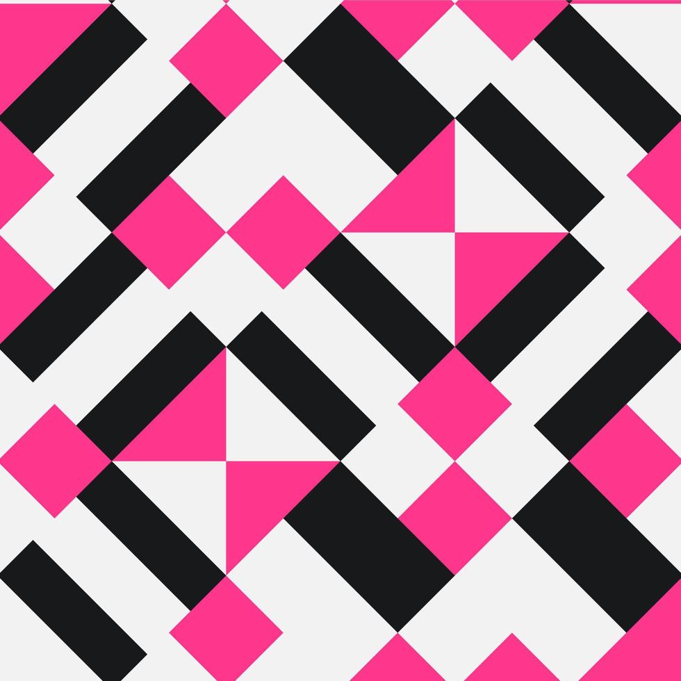 textura geométrica moderna sobre fondo blanco. creó un estilo de elementos de color rosa y negro con plantilla minimalista, vector, ilustración vector