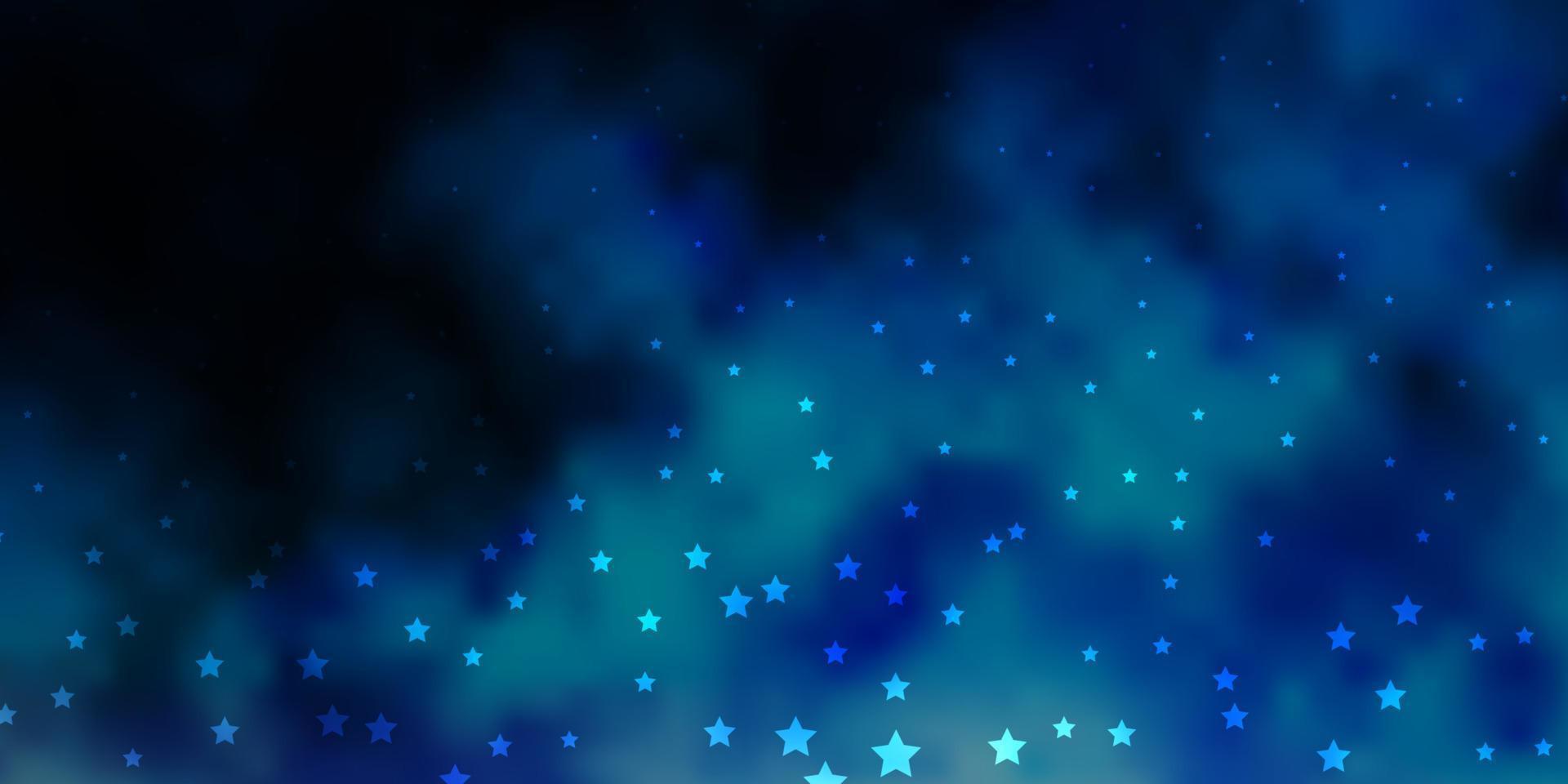 Fondo de vector azul oscuro con estrellas de colores.