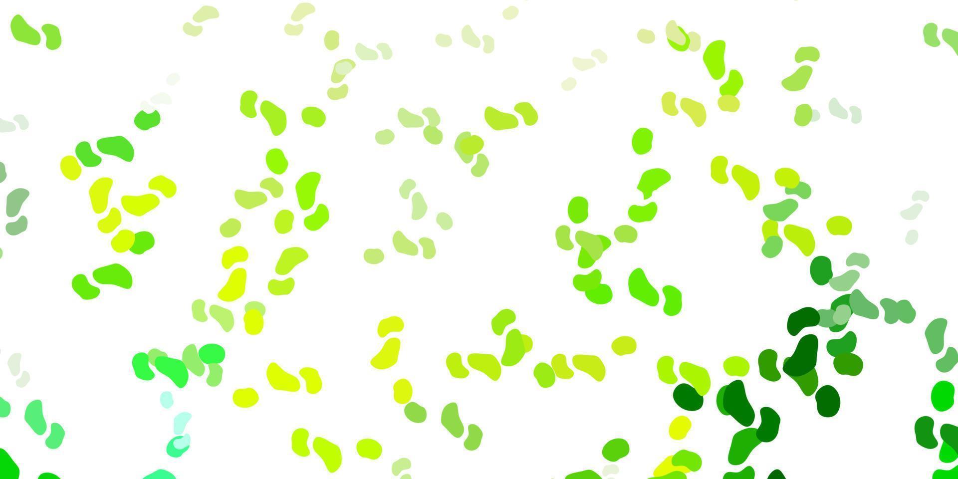Light green, yellow vector texture with memphis shapes.