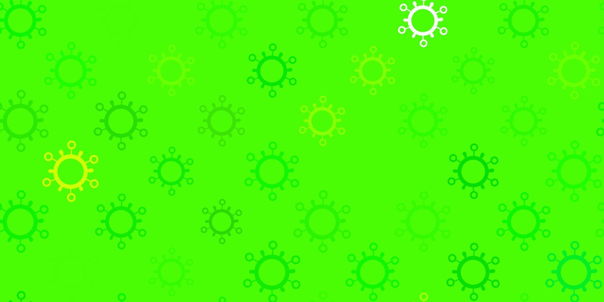 Light green, yellow vector texture with disease symbols.
