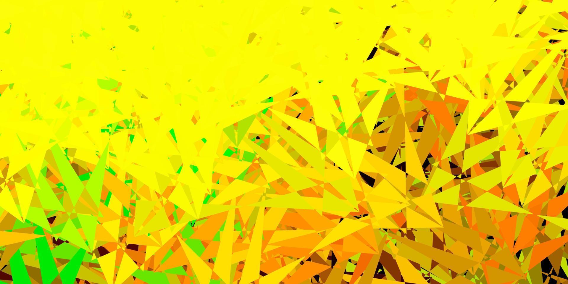 Light green, yellow vector background with polygonal forms.