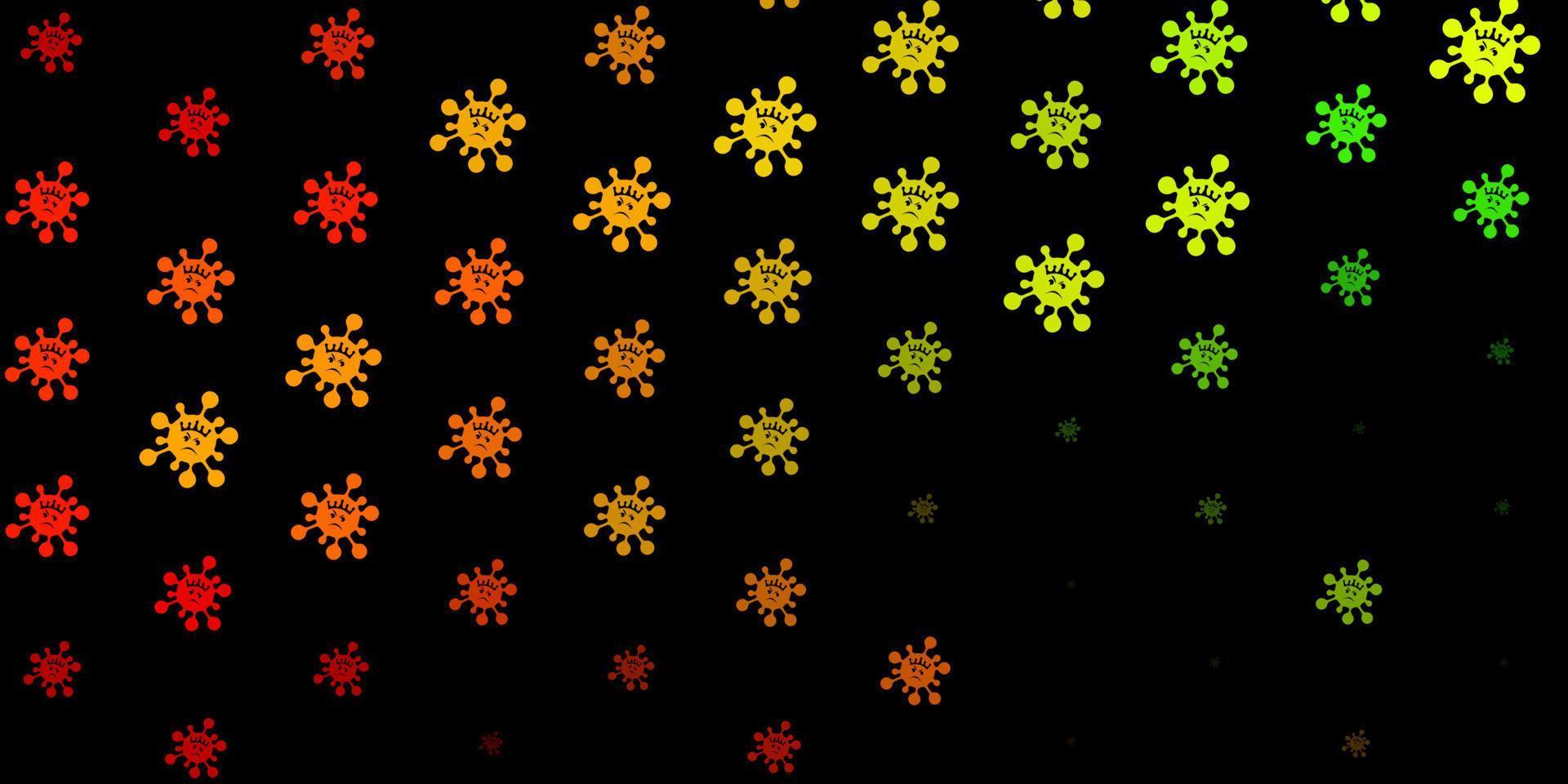Dark green, yellow vector template with flu signs.