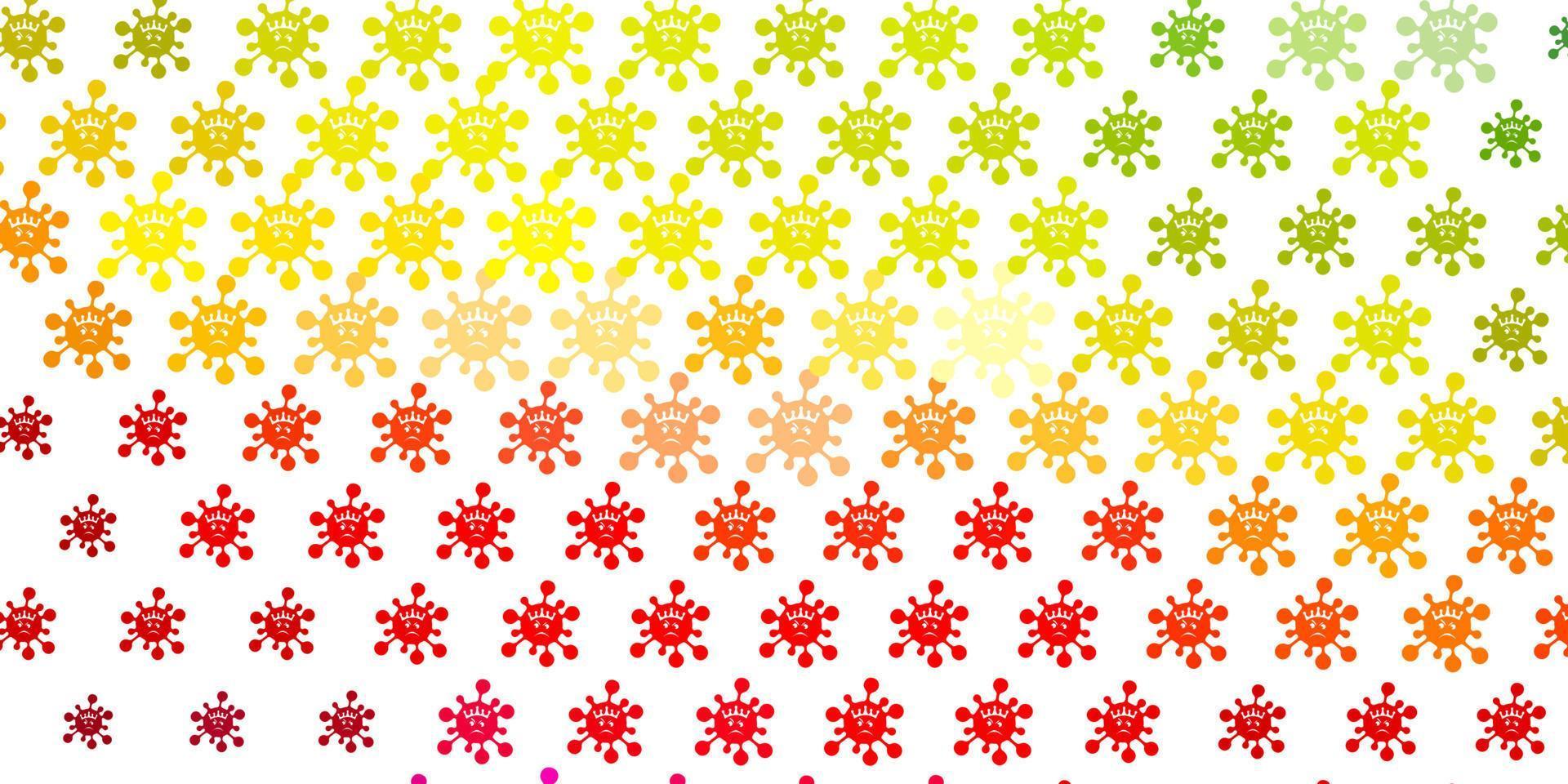 patrón de vector multicolor claro con elementos de coronavirus.