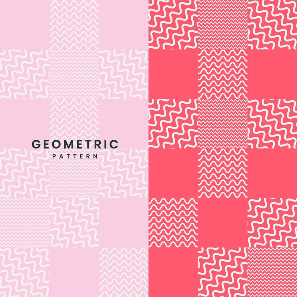 Modern PINK color of geometric texture templates design with text description vector