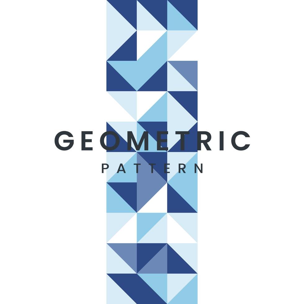 Geometrical textures Mosaic design with blue and white tangle shapes on white background with Text, geometrical pattern design used in background, packages, wallpapers vector