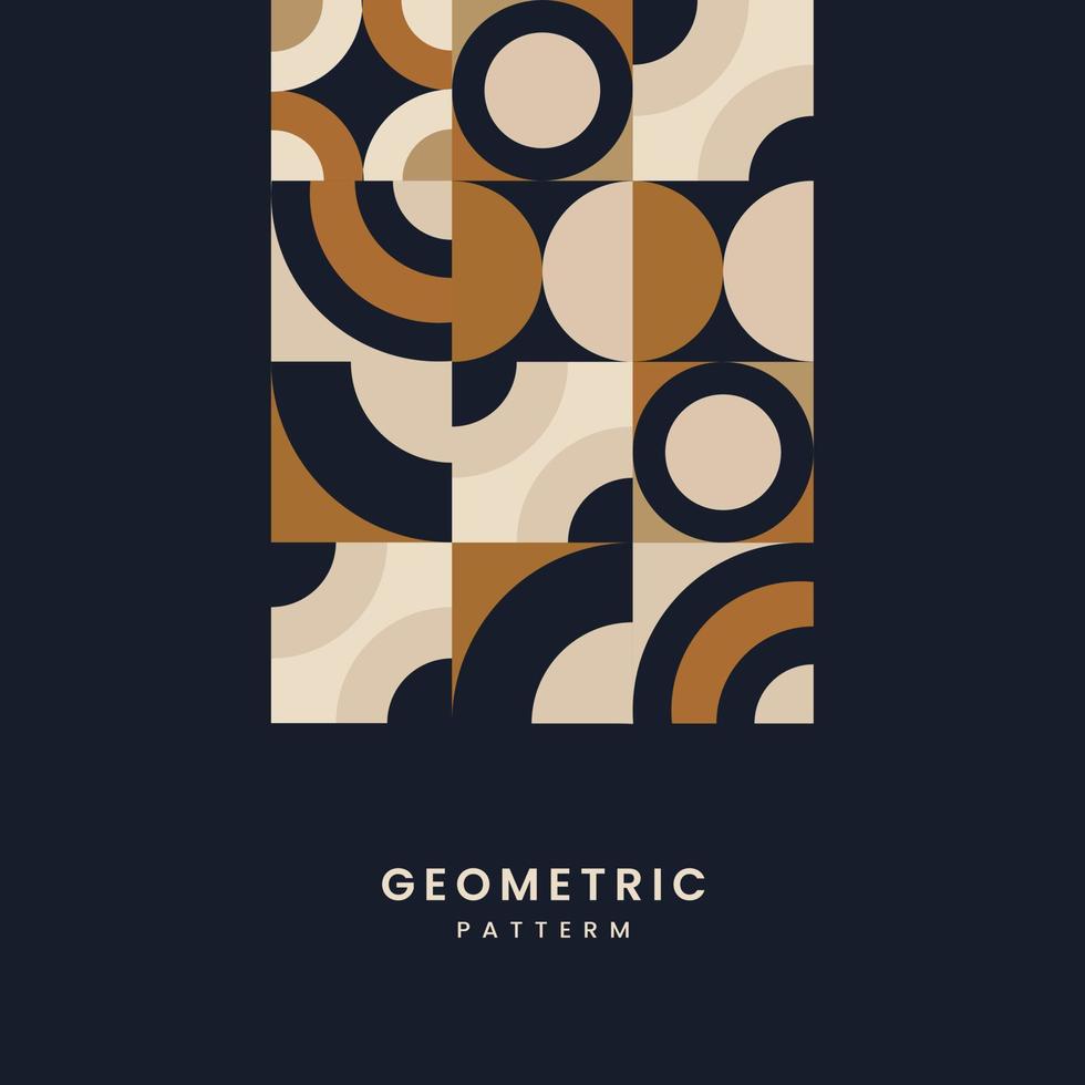 Modern Geometrical shapes constructed templates design with text. Abstract texture with Colored geometric shapes, dark brown, cream, black used in poster art, cover design, vector, illustration vector