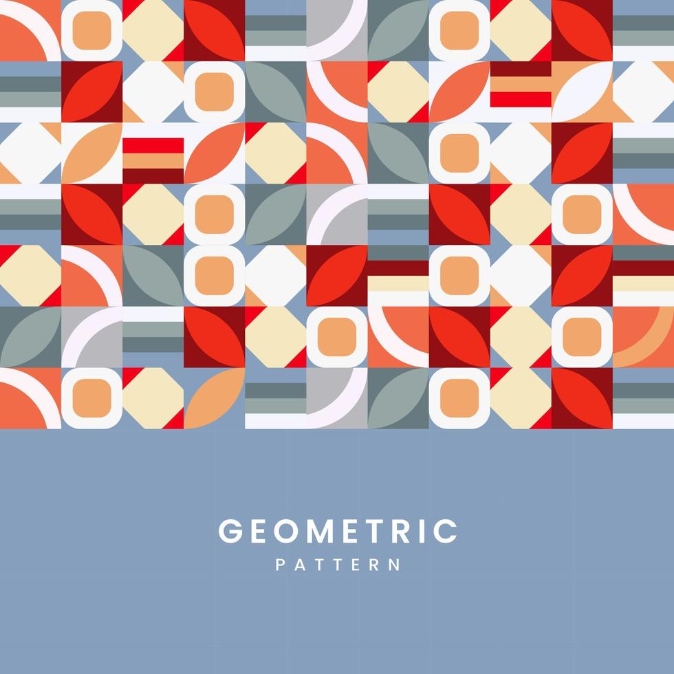 estilo de fondo abstracto geométrico con texto y grupos de diseño de formas múltiples. rosa, gris, azul, rojo. con una composición genial de elementos simples, utilizada en papel tapiz geométrico. vector