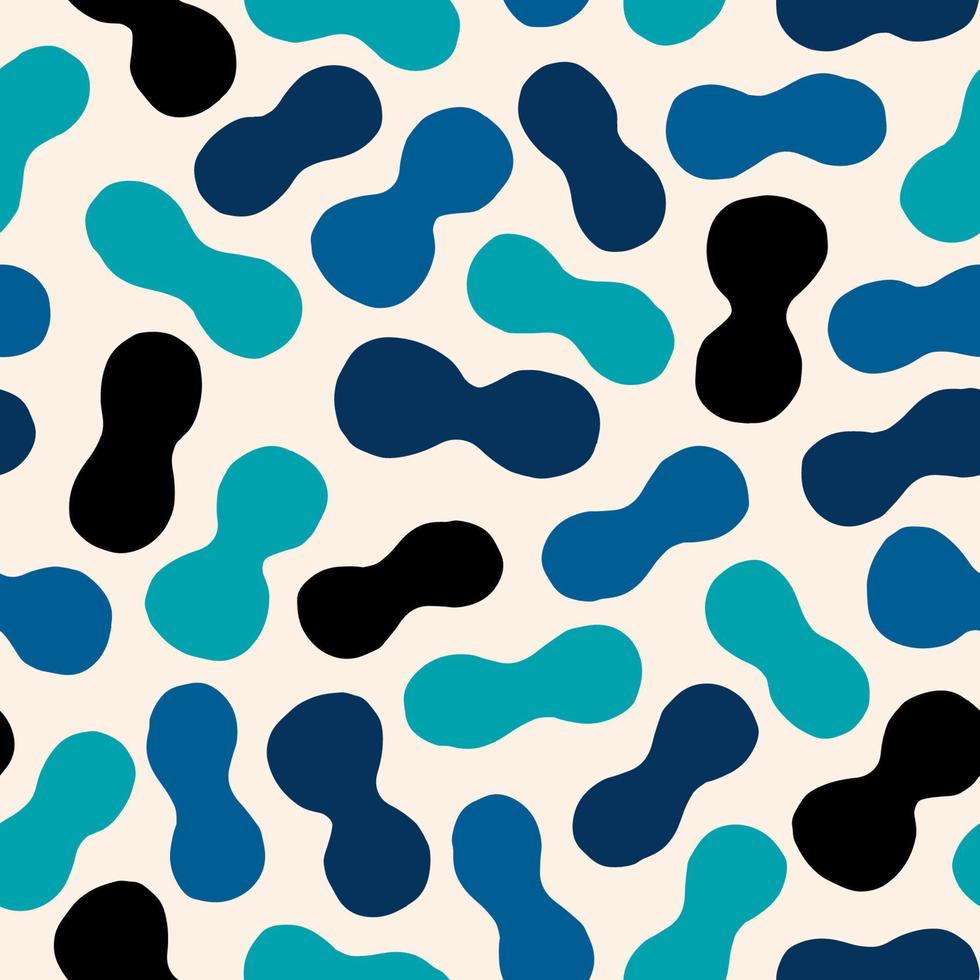 Super cute seamless pattern with multicolored shapes. Modern texture with cutout figures. Geometrical vector background