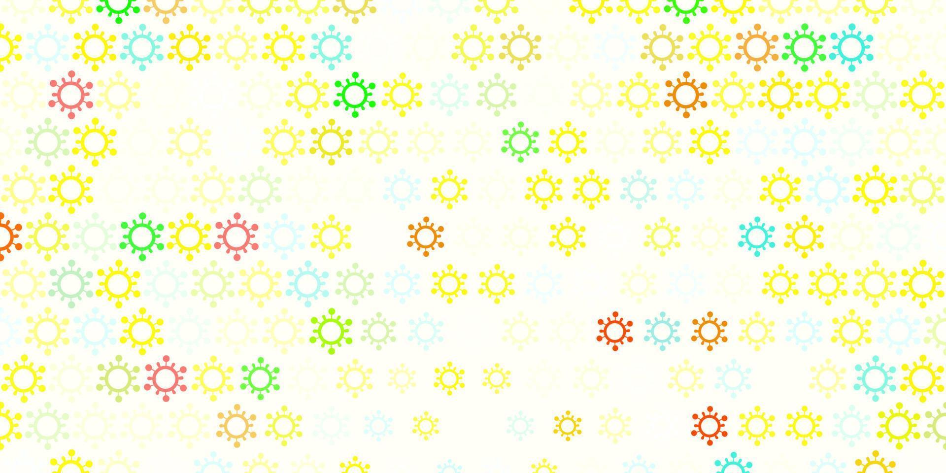 Light multicolor vector backdrop with virus symbols.