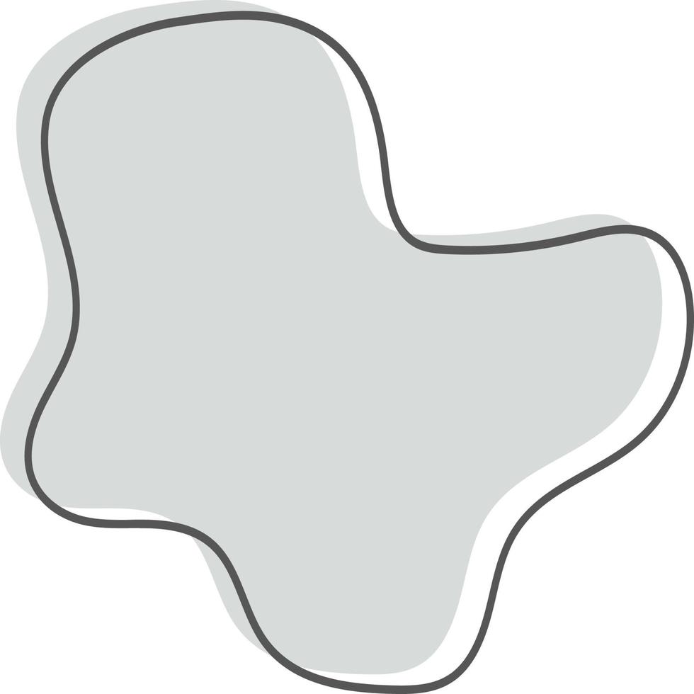 set of abstract organic blob shape elements with line vector