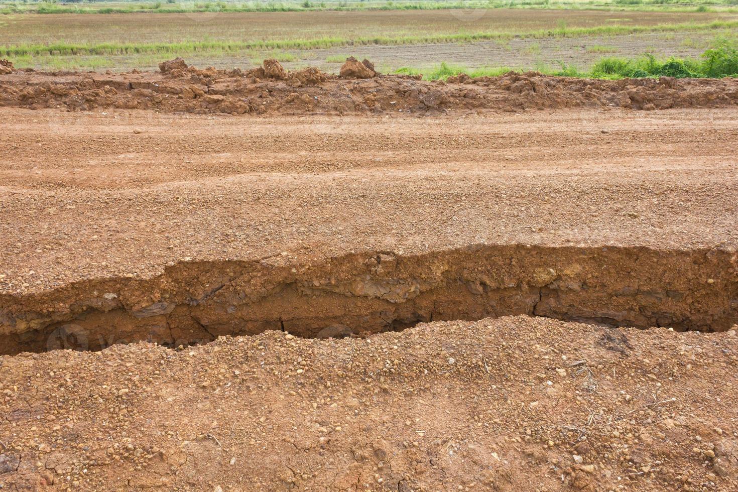 Details of the separation of gravel road. photo