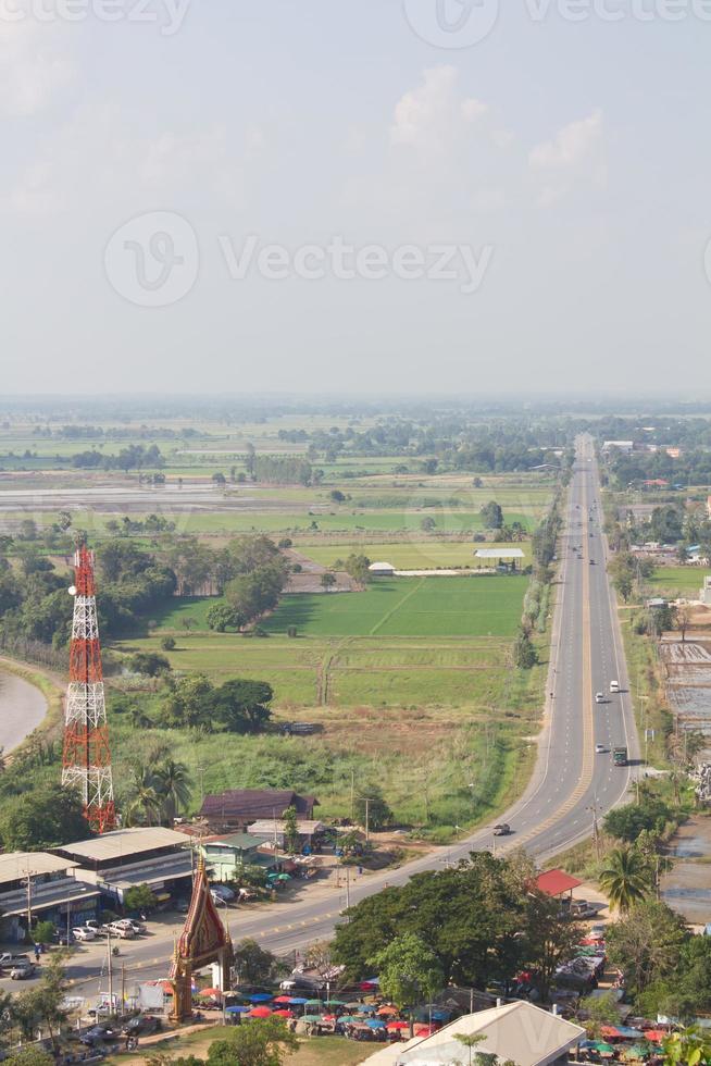 por encima de la vista de las zonas rurales de tailandia. foto