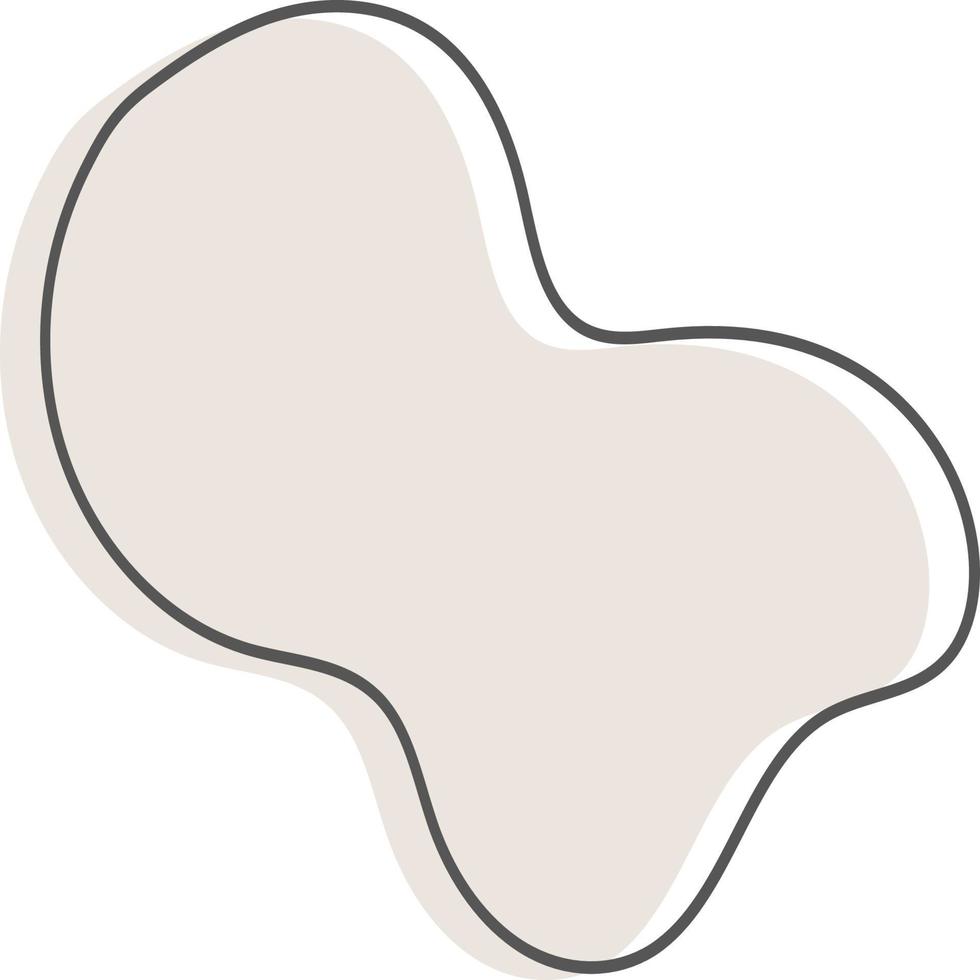 set of abstract organic blob shape elements with line vector