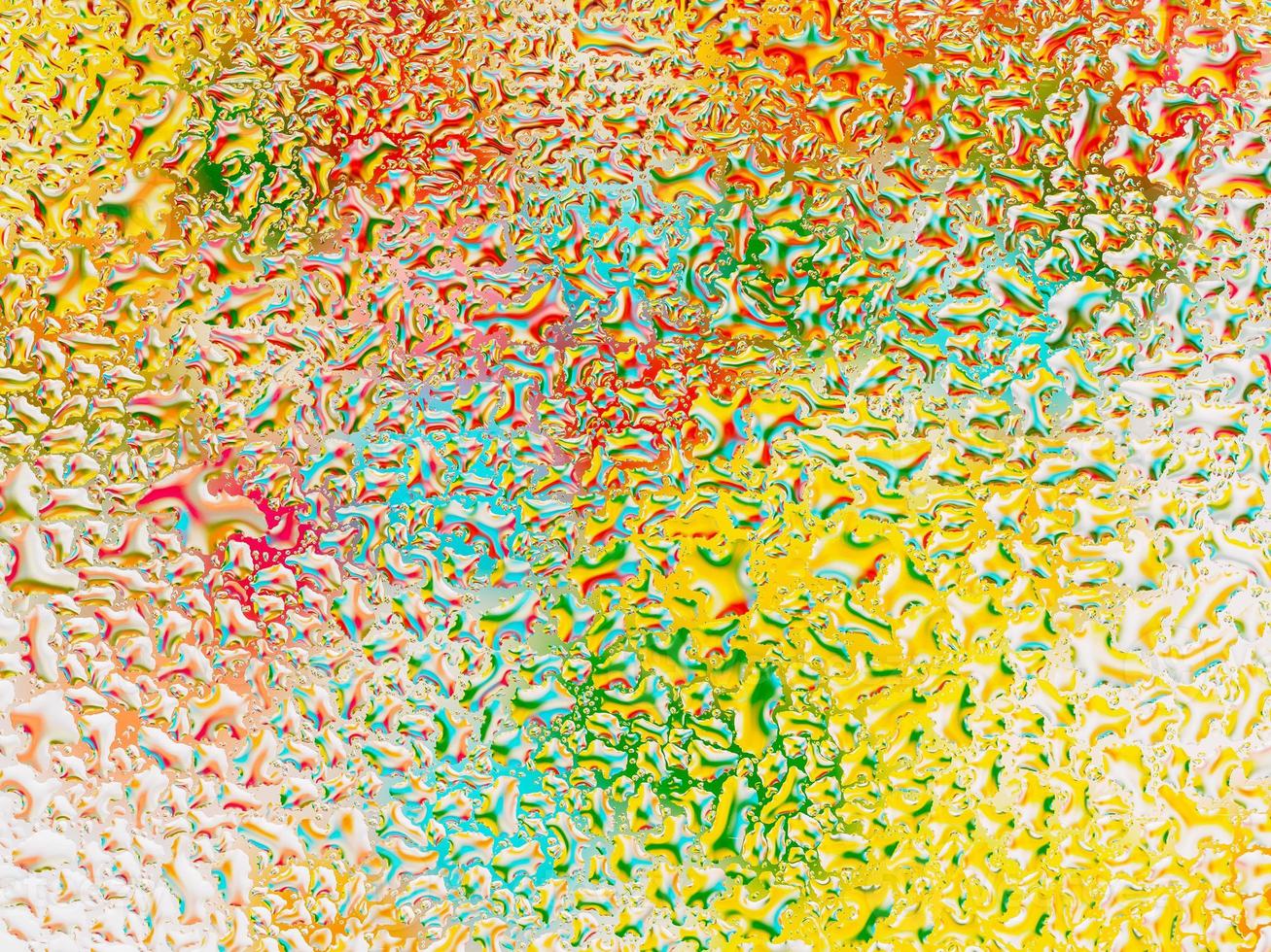 fondo vívido colorido abstracto con gotas convexas grandes y pequeñas de agua sobre vidrio, condensación en la ventana. macro, primer plano. foto