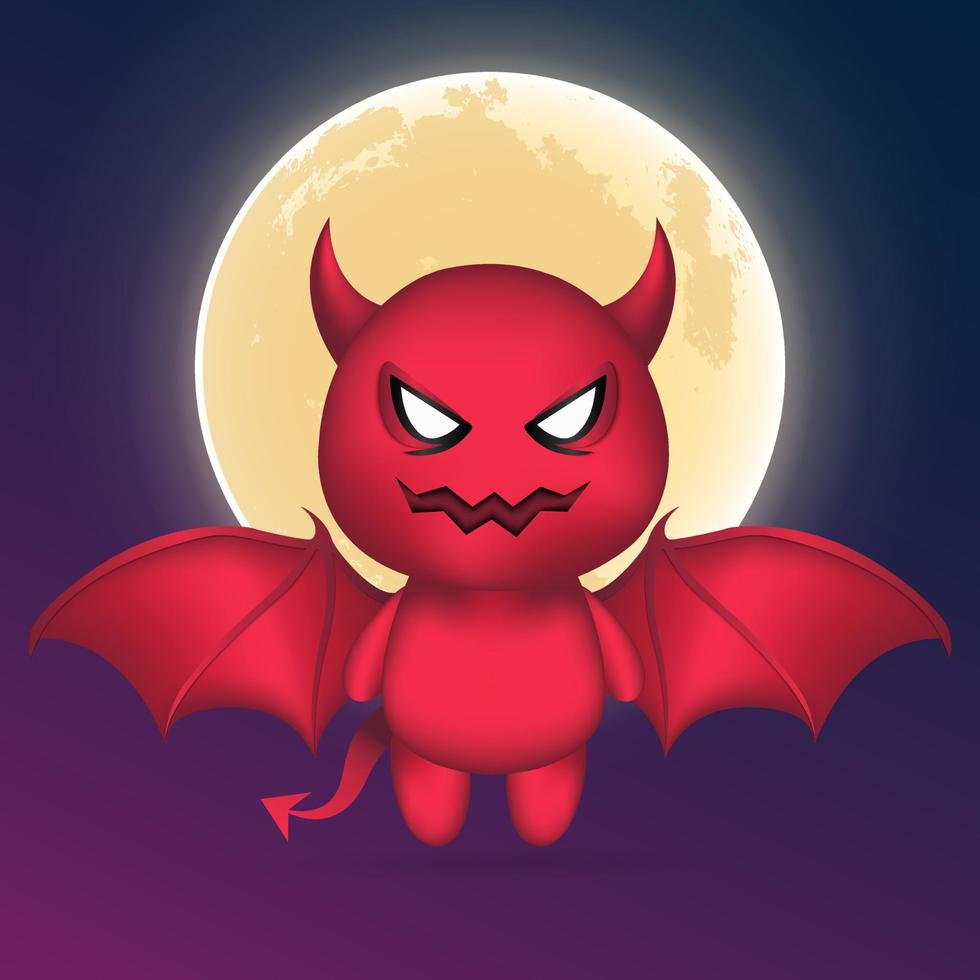 vector lindo de los niños del diablo. lindo vector de niño demonio. vector de disfraz de halloween