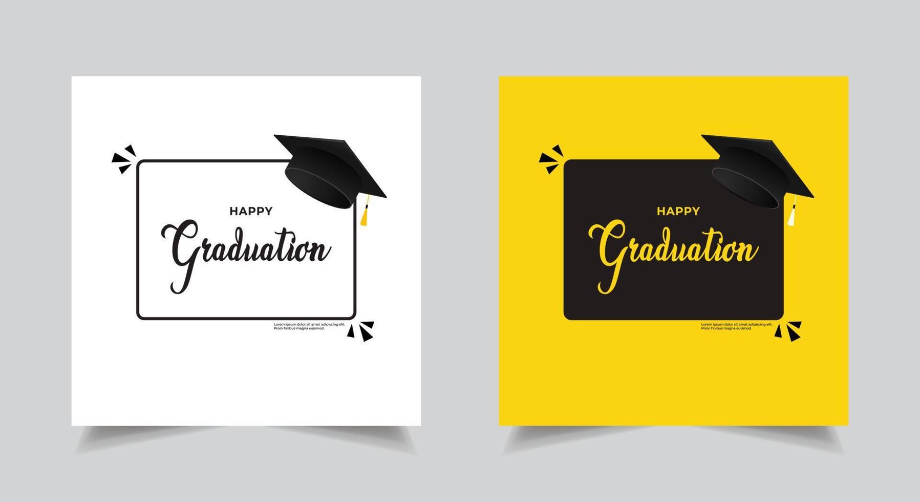 Collection of happy graduation design vector illustration. Celebration graduation day background