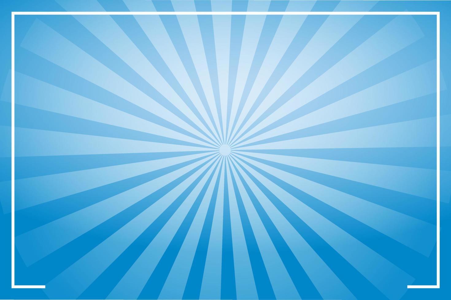 Elegant sunburst design vector isolated on blue gradient background.