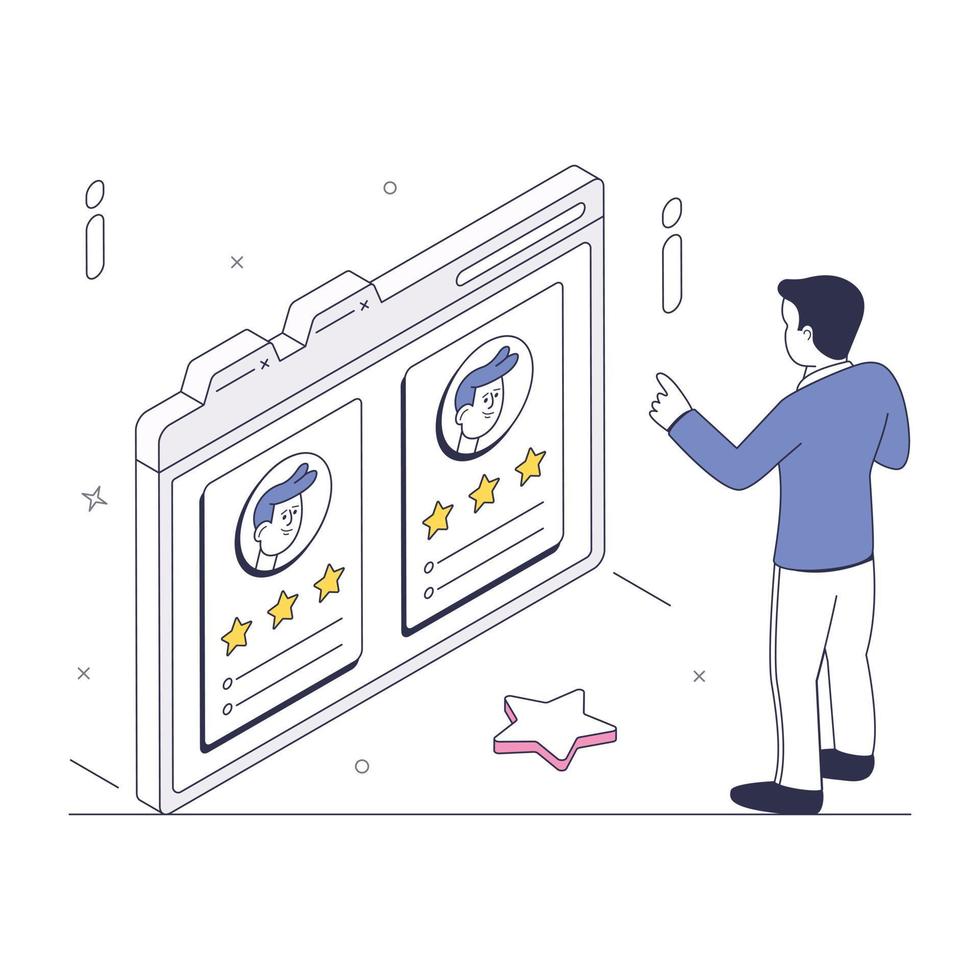 Illustration of user profile designed in flat design with high graphic effects vector