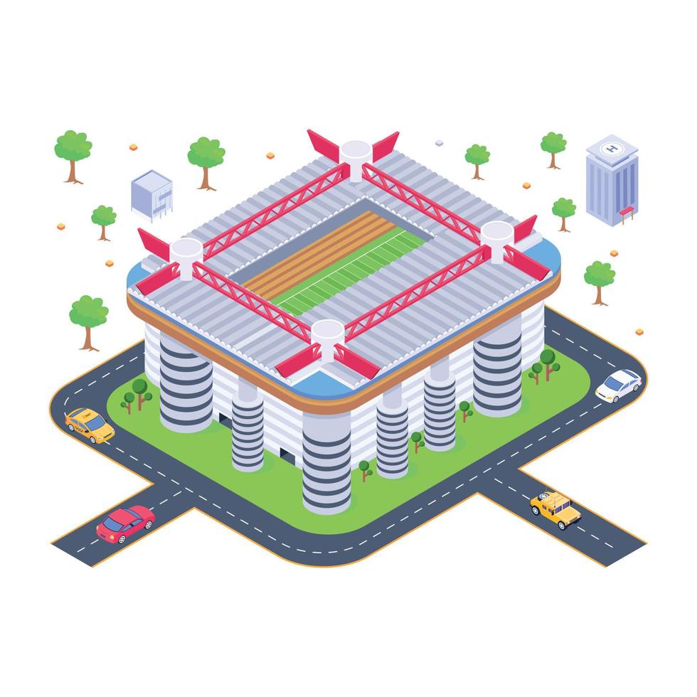 Get your hands on this amazing isometric illustration of san siro stadium vector