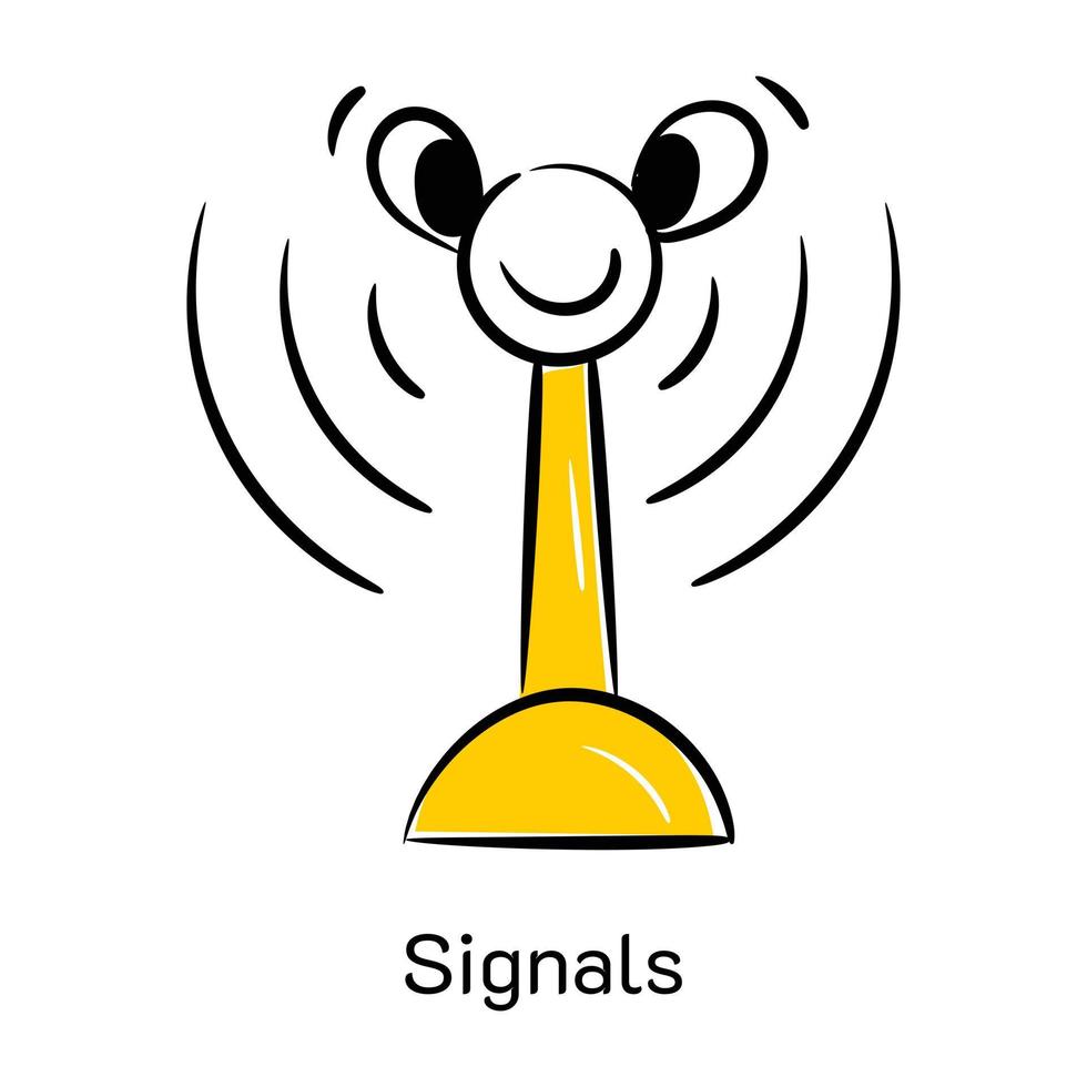 An eye catchy cute icon of signals, hand drawn style vector