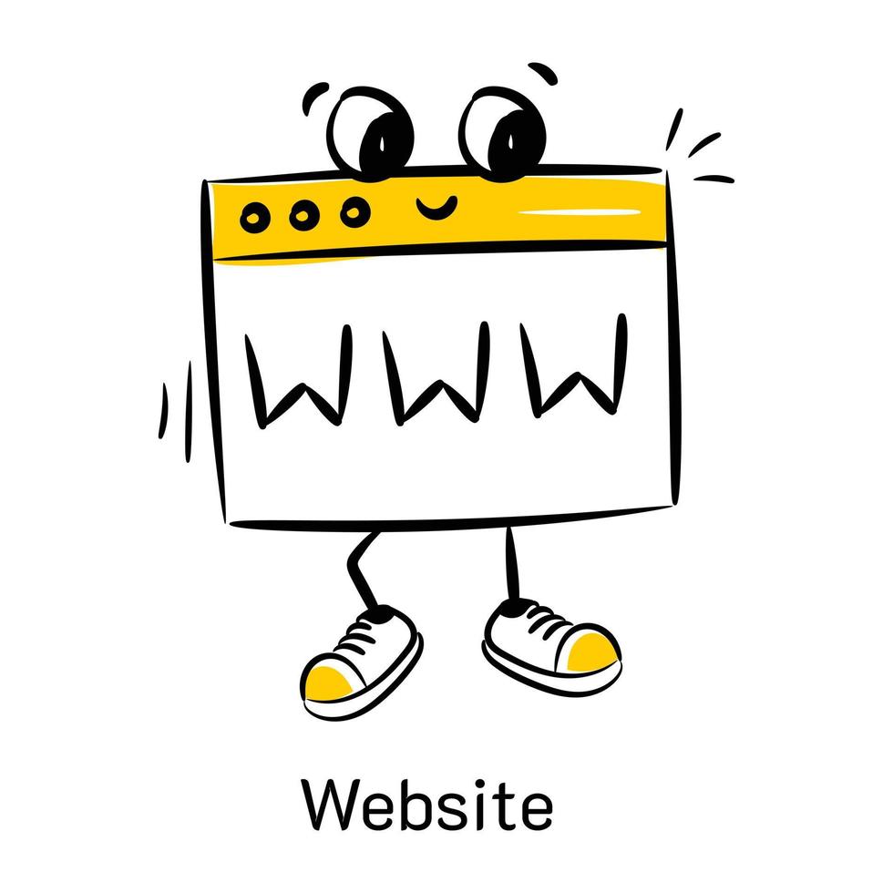Beautifully designed website icon in cute hand drawn style vector