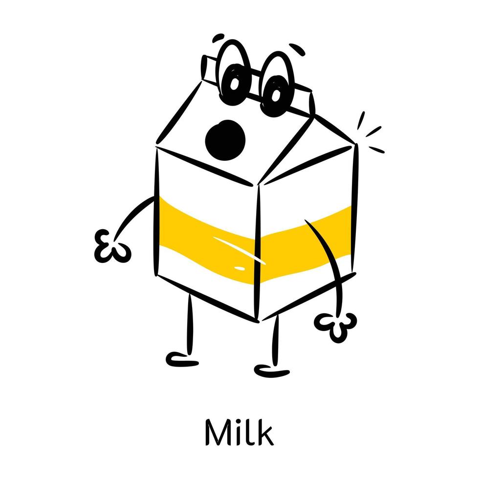 Grab this amazing hand drawn icon of milk vector