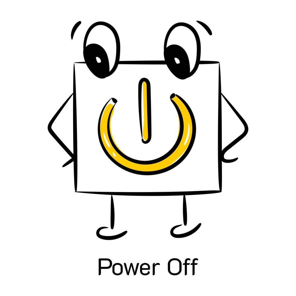 Check this cute hand drawn icon of power off vector