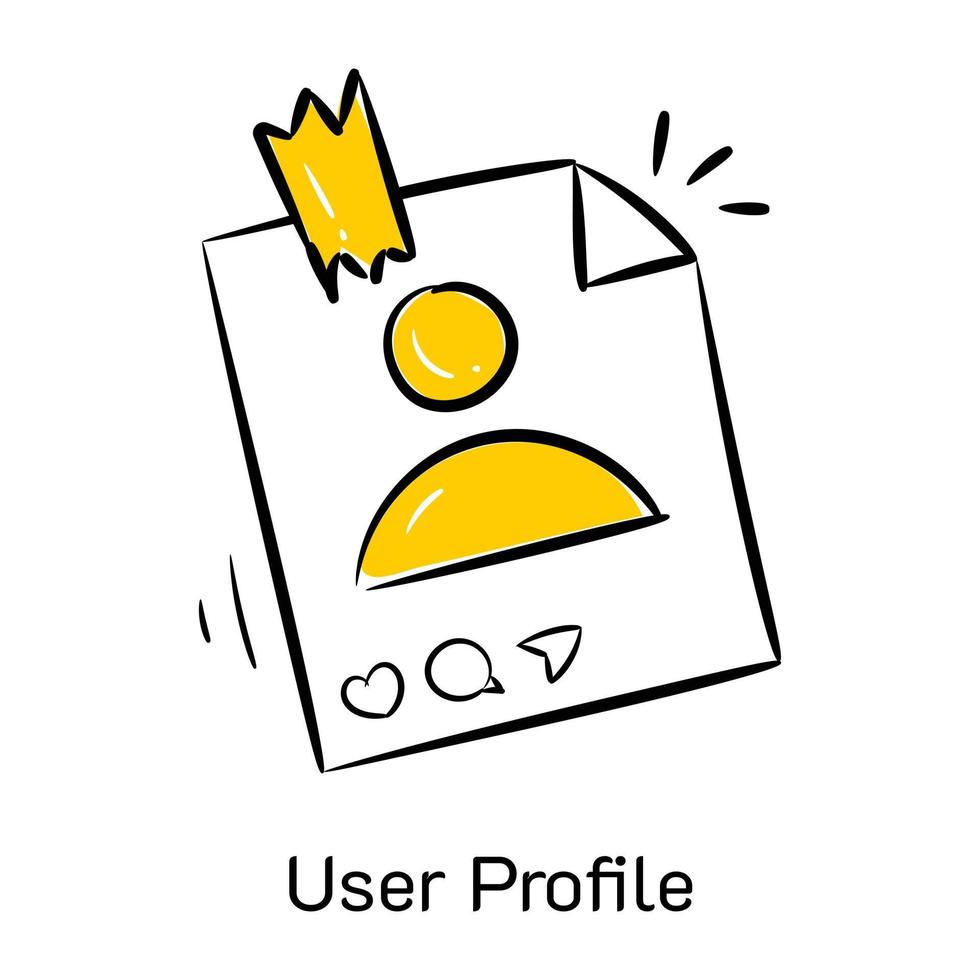 User profile icon designed in sketchy style vector