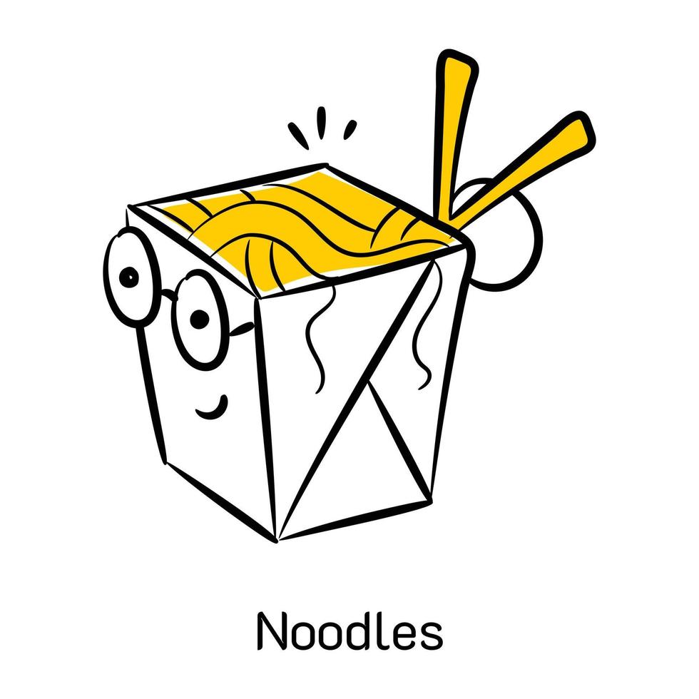 A captivating doodle icon of noodles vector