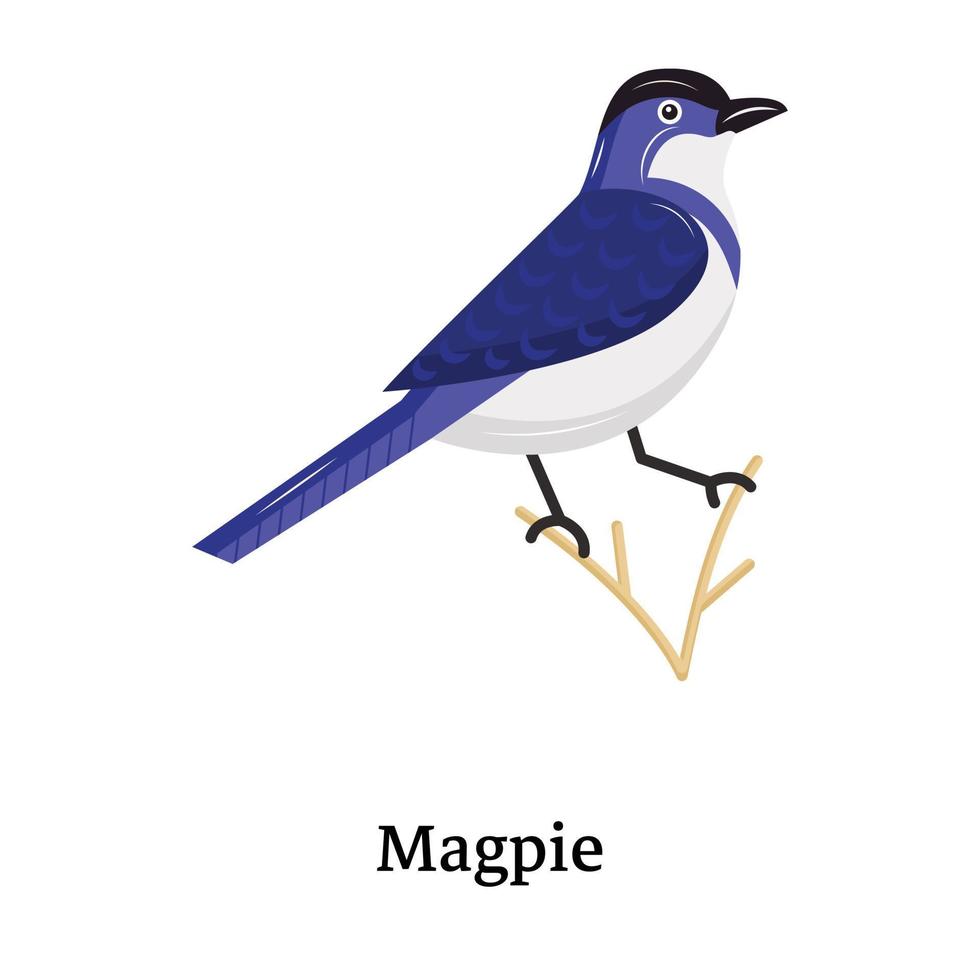 Check out this amazing flat icon of magpie vector