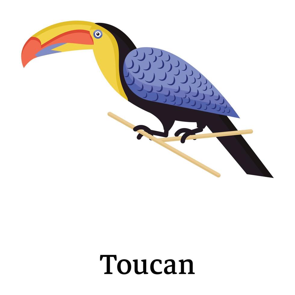 Eye-catchy flat icon design of toucan vector
