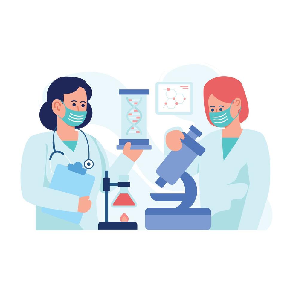 A customizable flat illustration of genetic test vector