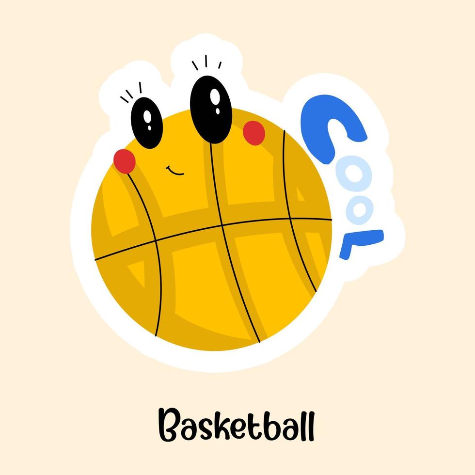 Download this amazing flat sticker of basketball vector