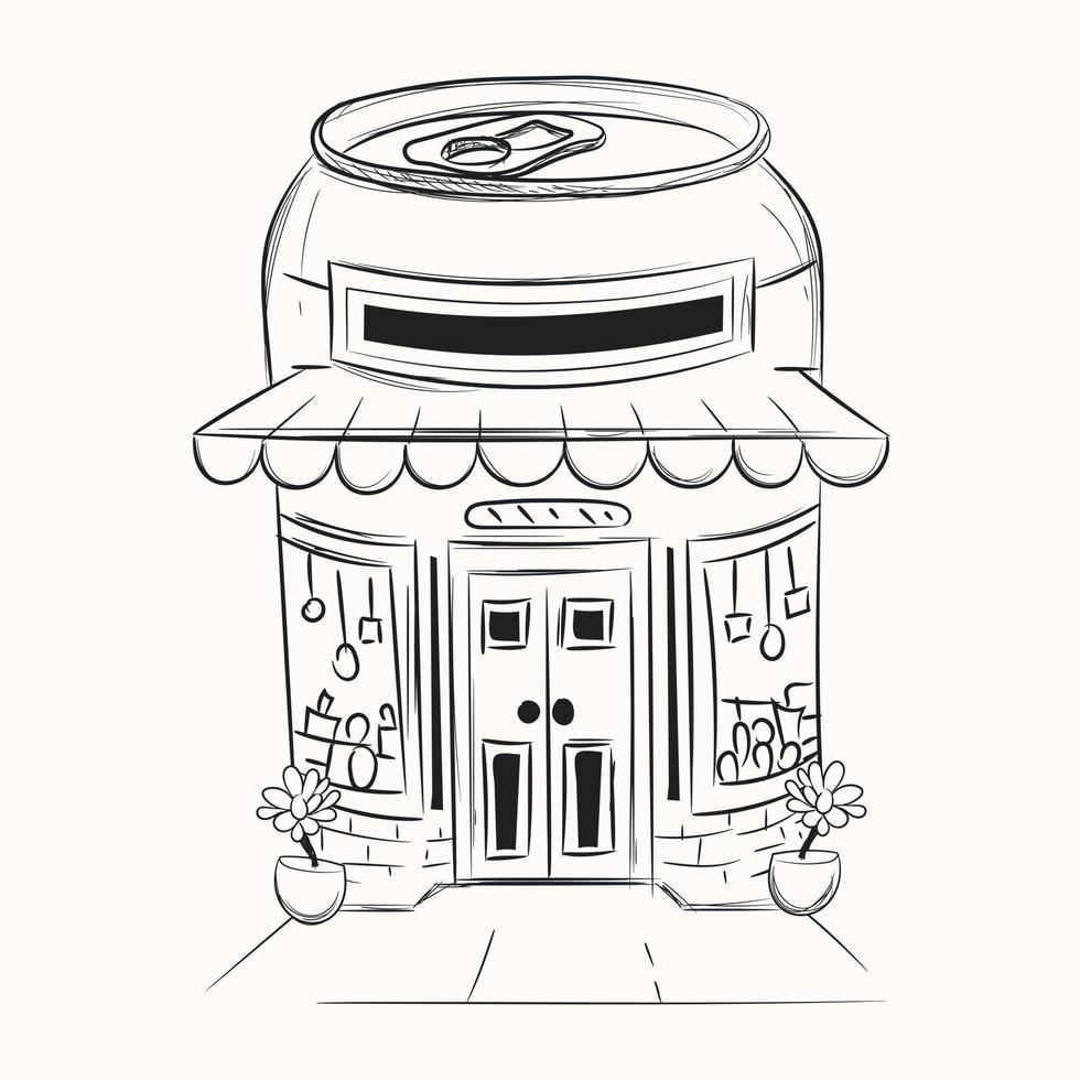 An editable isometric illustration of soda shop vector