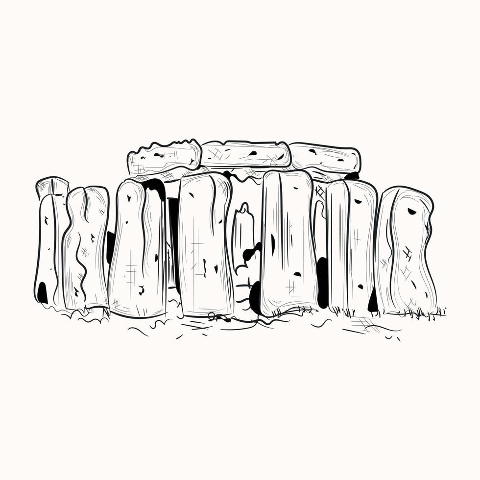 Grab this hand drawn illustration of stonehenge vector