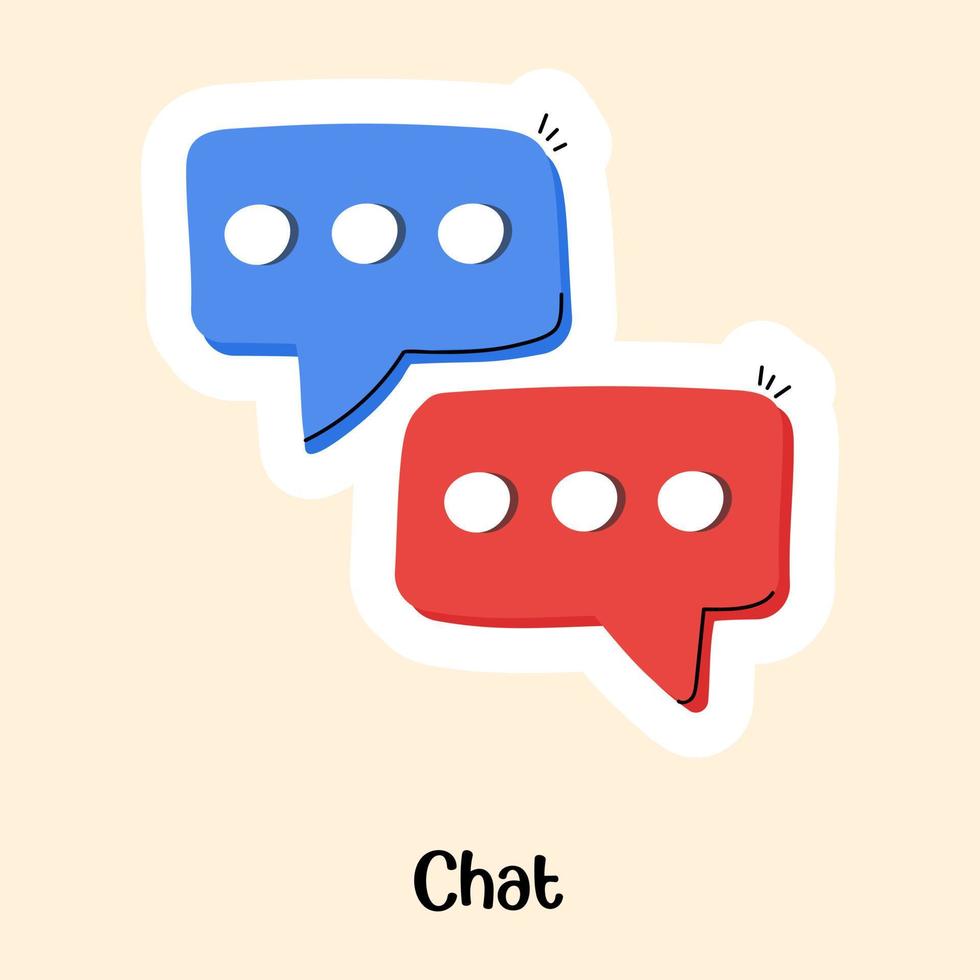 Speech bubbles, flat sticker of chat vector