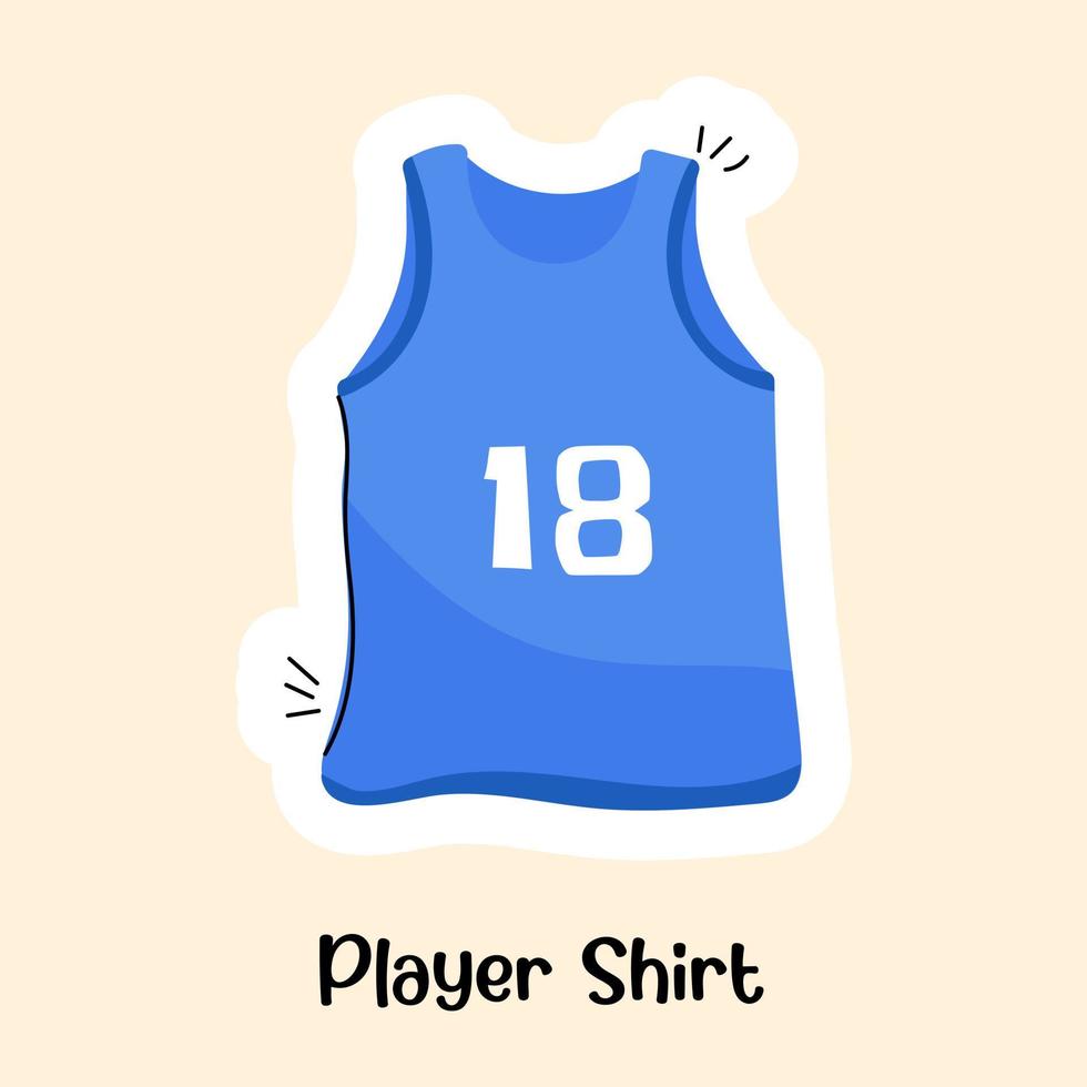 camiseta con el número 18, pegatina plana de la camiseta del jugador vector