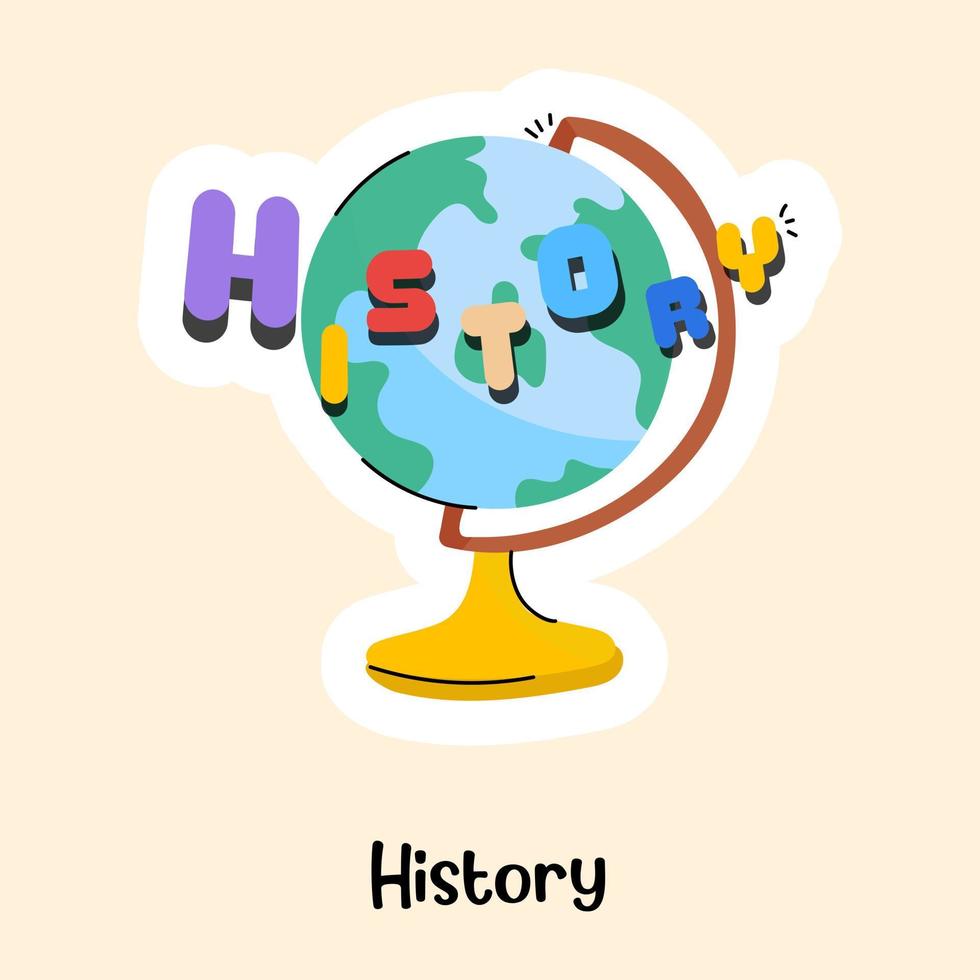 A well-designed flat sticker of history vector