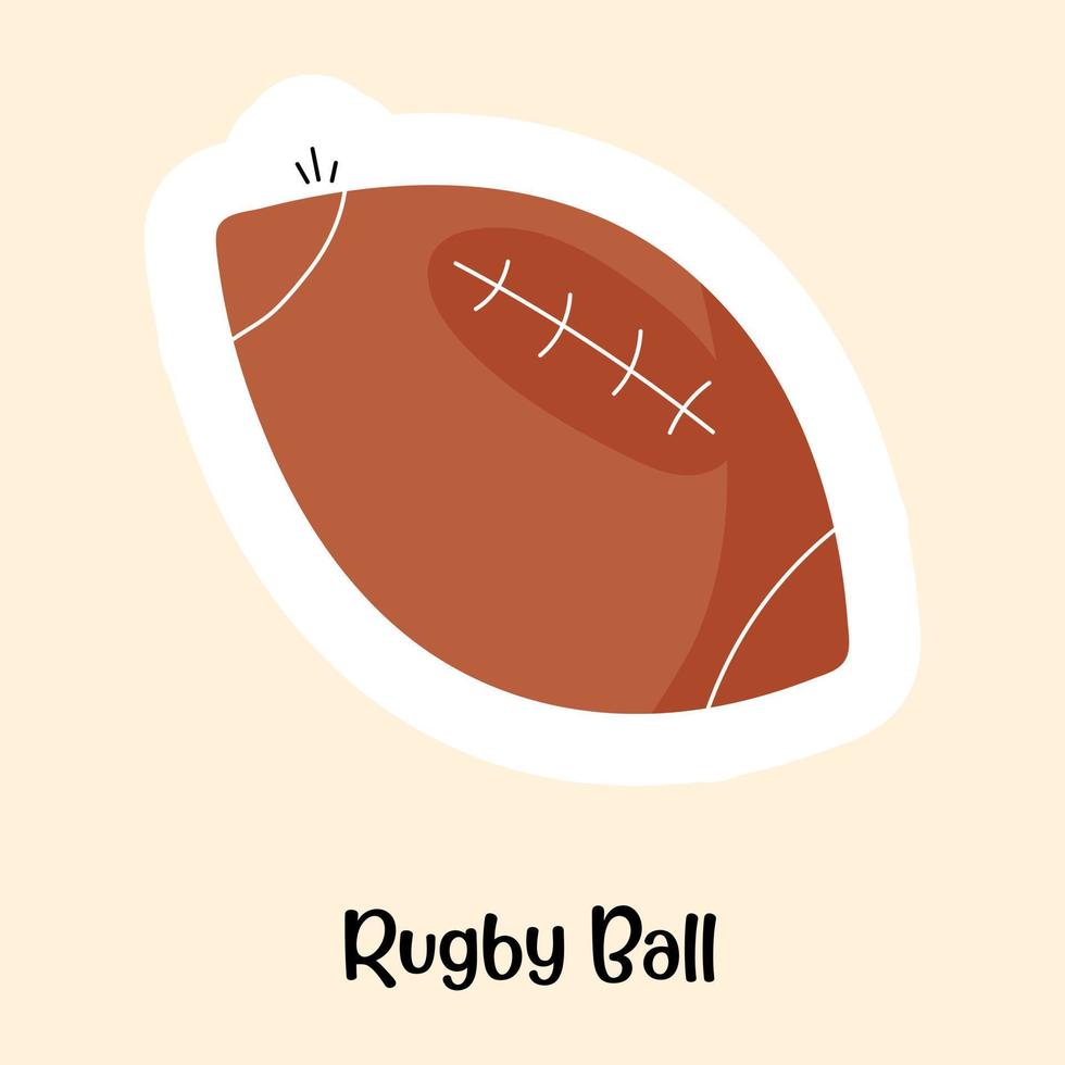 American football, flat sticker of rugby ball vector