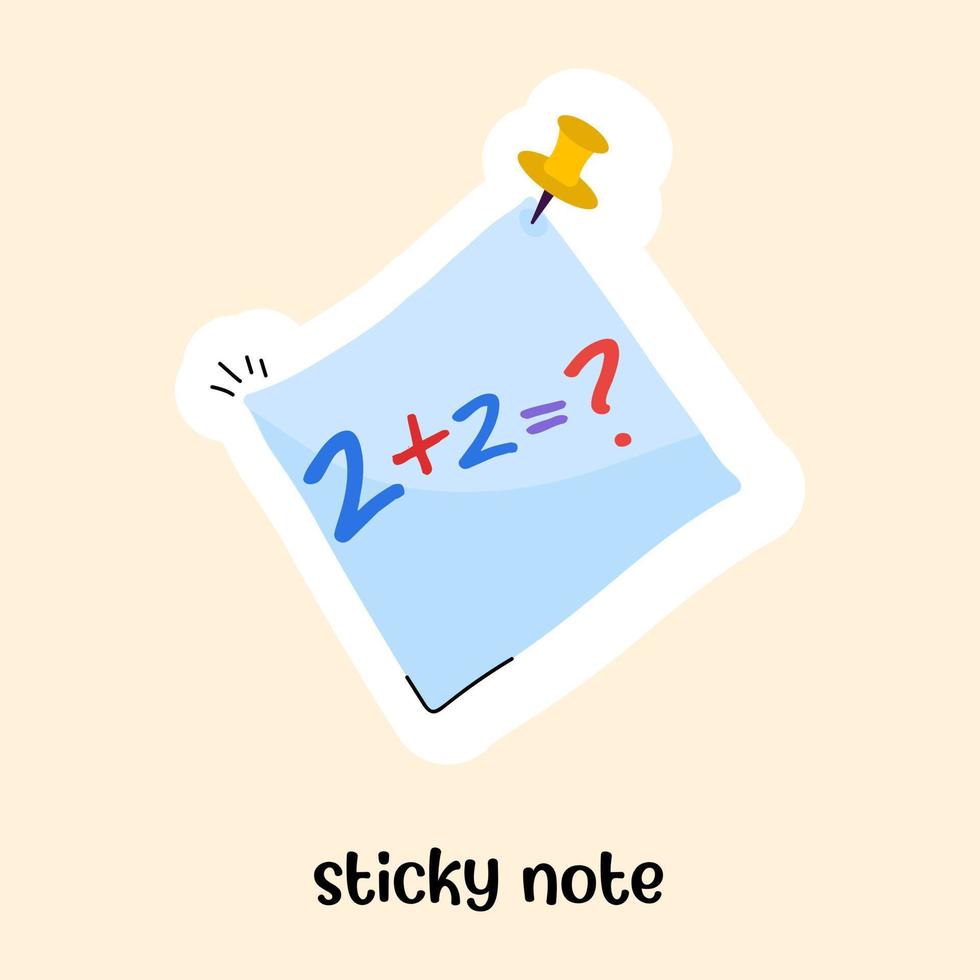 A flat sticker of adhesive note is up for premium use vector