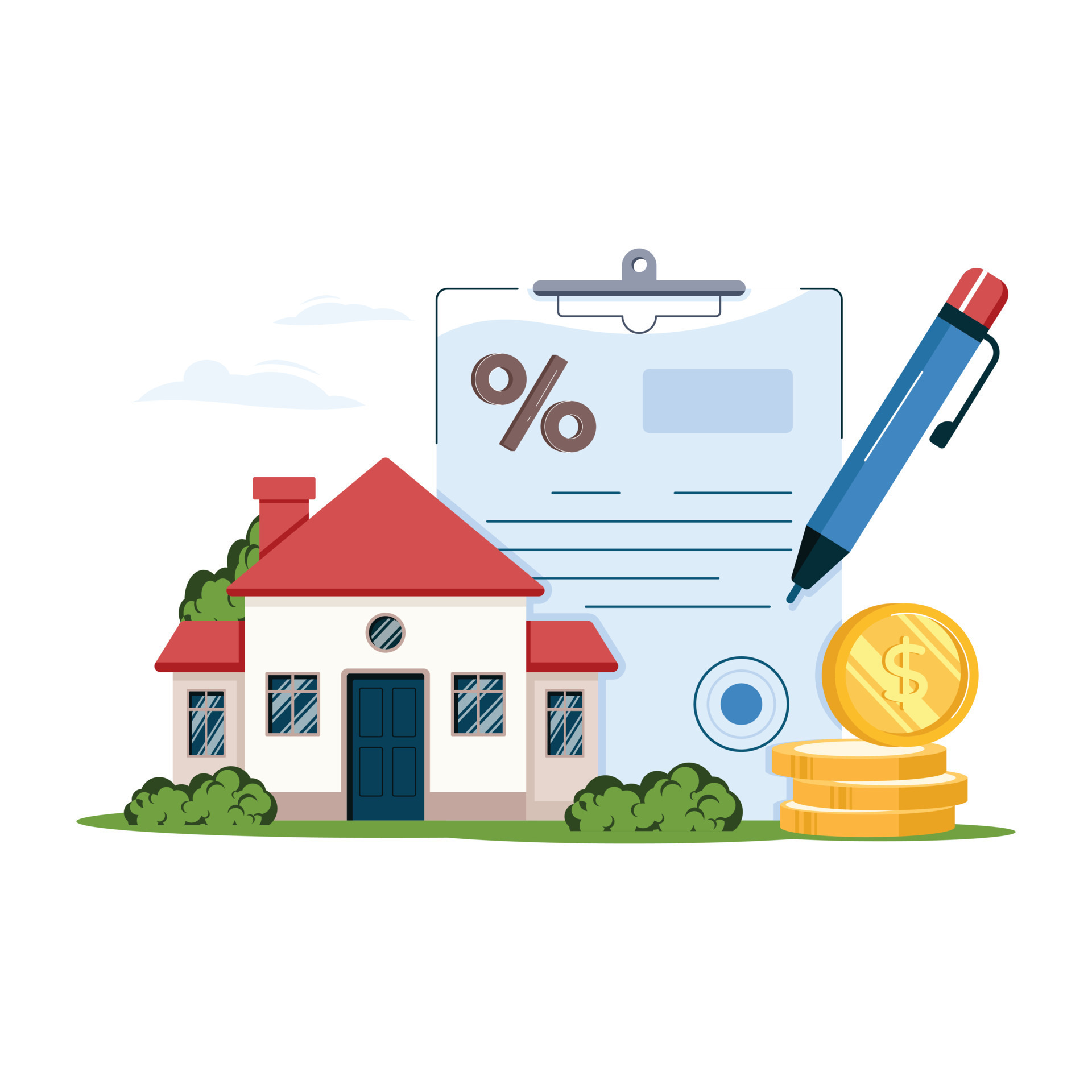 Mortgage Loan Illustration 7190180 Vector Art at Vecteezy
