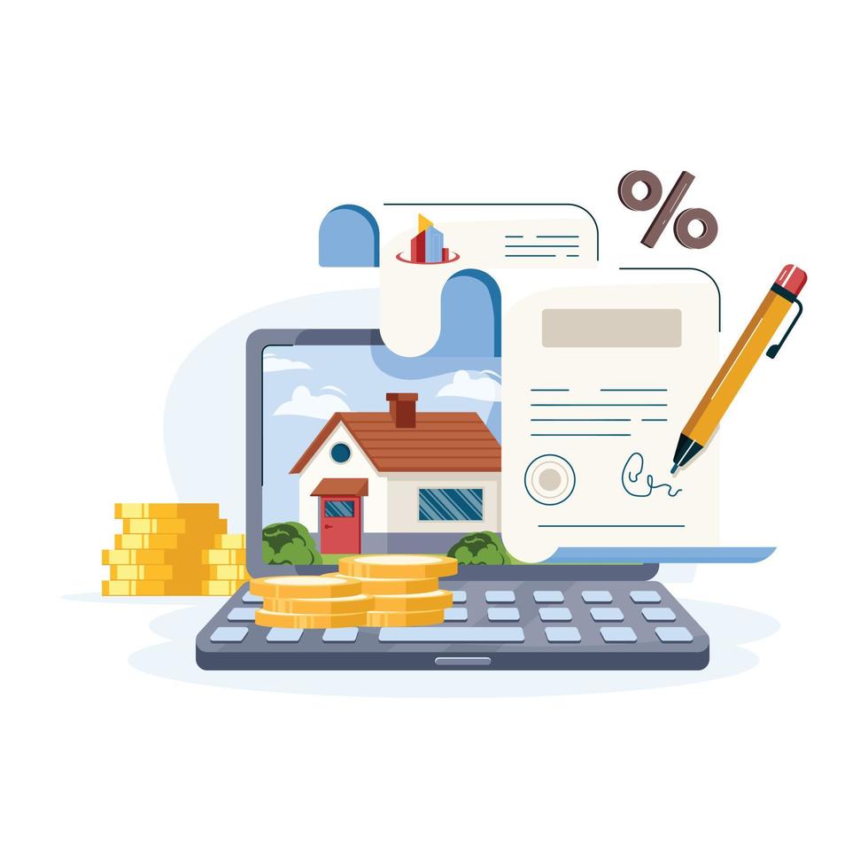 Online Contract Illustration vector