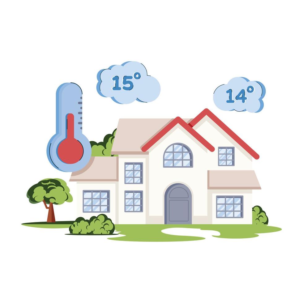 ilustración de la temperatura de la casa vector
