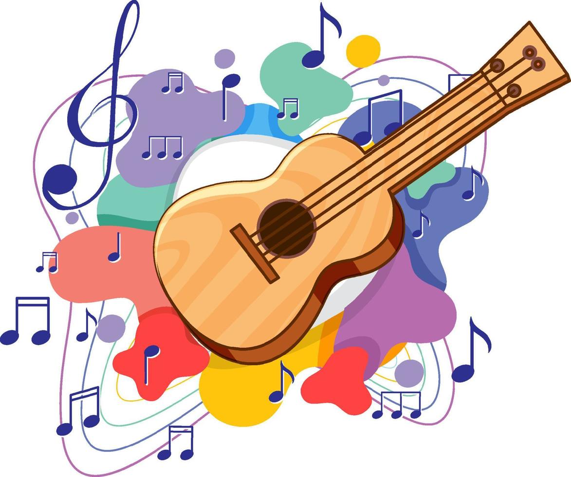 A guitar on white background vector