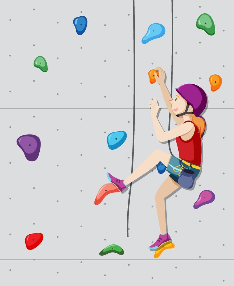 Indoor rock climbing gym vector