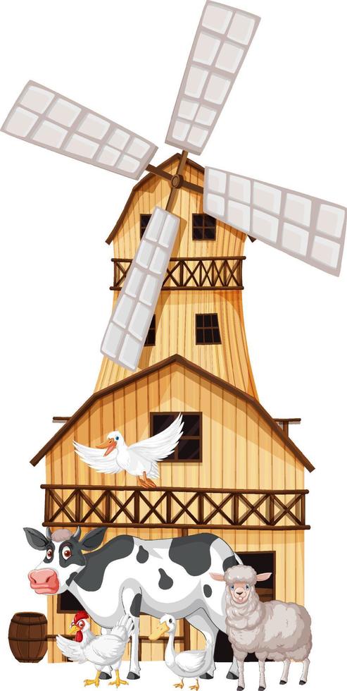 Many animals on the farm vector