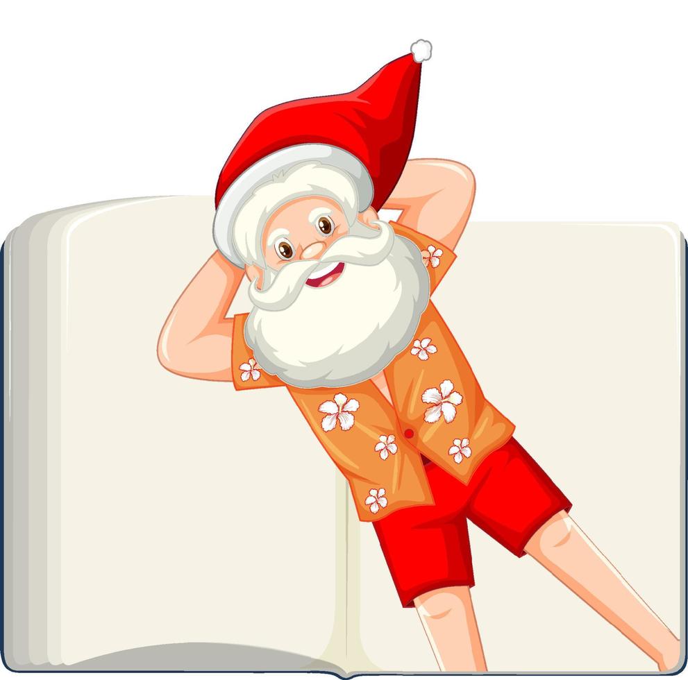 verano navidad con santa claus vector