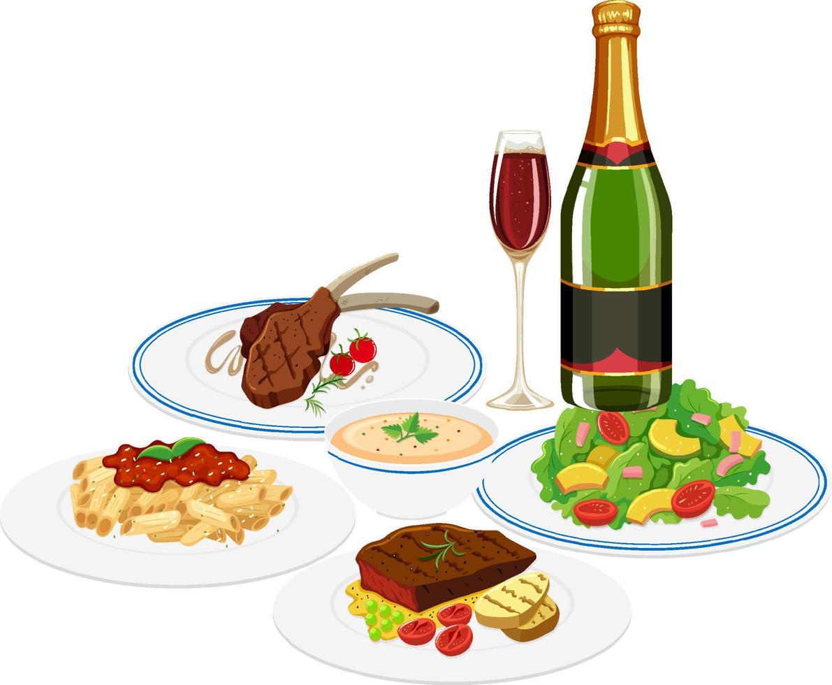 Set of food and beverage vector