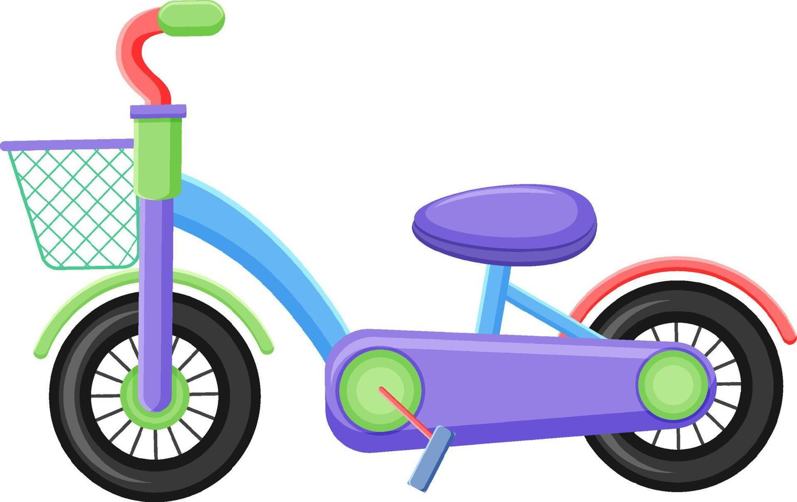 Lindo juguete de bicicleta para niños sobre fondo blanco. vector